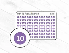 1341-10~~Tiny Purple Date Dots Planner Stickers.