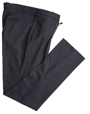 INCOTEX Gray Dress Pants Slacks Techno Wool Slim Flat Front 42 (EU 58) fits 40