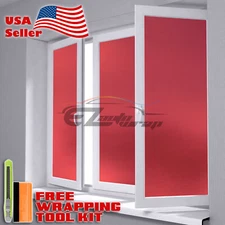 *12"x48" Red Frosted Film Glass Home Bathroom Window Security Privacy Sticker