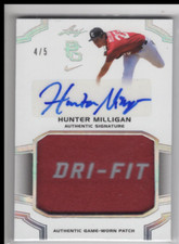 2016 Leaf Perfect Game National Patch Autographs Silver Holo Hunter Milligan /5