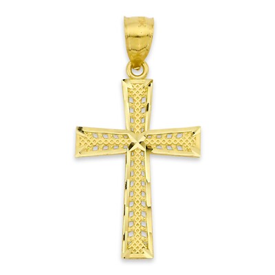 10k/14k Solid Gold Cross Pendant, Christian Jewelry