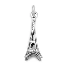 Eiffel Tower Paris France 3D 925 Sterling Silver Charm Pendant MADE IN USA