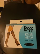 Leggs 3 Pairs Day Sheer Knee Highs One Size Fits Most Sheer Toe Suntan.  NEW