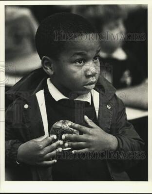 #ad 1986 Press Photo Troy White St. Joan of Arc school in LaPlace Student $24.99