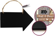 Hanging Chalkboard Sign Plaque with Jute Cord Arrow , Party Celebration Decor