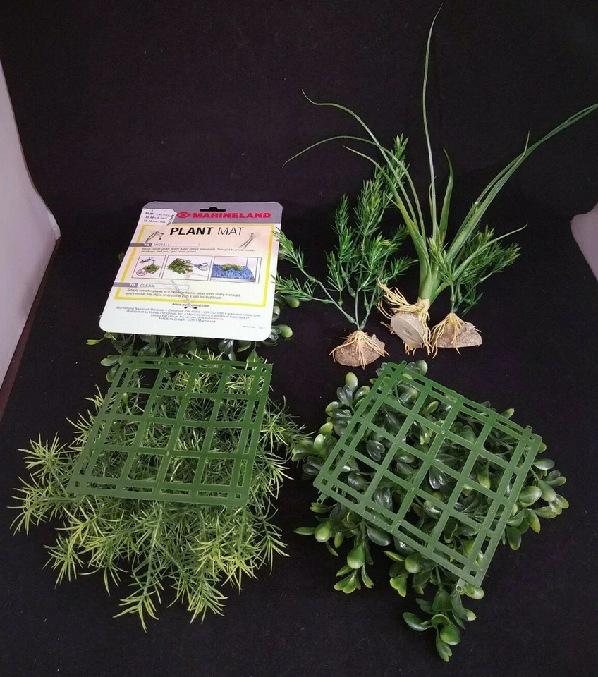 Lote de 3 tapetes para plantas Marineland y 3 plantas artificiales Marineland Foto 2 de 2