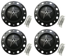 4x New Rockstar Kmc Xd Series Tall Wheel Center Caps Matte Black 568lug Xd775