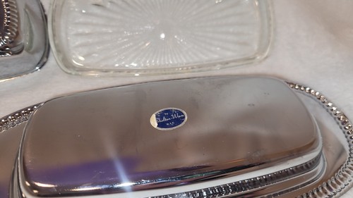 Vintage Shelton-Ware Chrome Covered Butter Dish W Glass Insert NYC - Picture 5 of 8