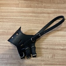 Adjustable Anti-biting Dog Soft PU Leather Muzzles Mouth Mesh Cover Pets Mask