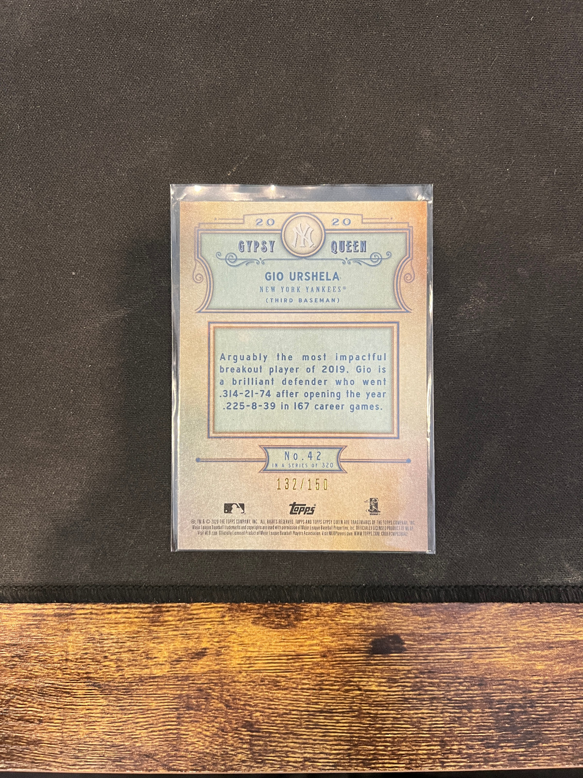 2020 Topps Gypsy Queen Blue #42 Gio Urshela /150 Yankees - Picture 2 of 2