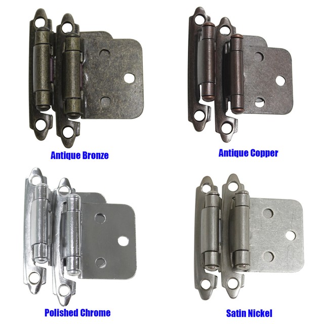 Self Close Variable Overlay Flush Mount Door Hinges Chrome