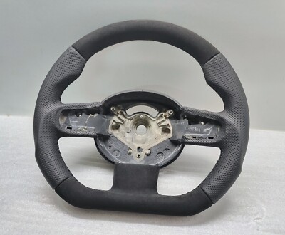 MINI COOPER STEERING WHEEL FLAT ALCANTARA JCW CUSTOM R50 R52 R53 BLACK STITCH