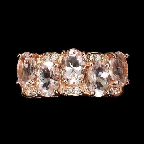Silver Ring Pink Morganite Genuine Natural Mined Gem Solid Sterling Q US 8.25 - Picture 12 of 24