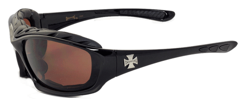 Choppers Motorcyle Riding Glasses Foam Padded Sunglasses - Amber Lens C49 - Picture 4 of 6