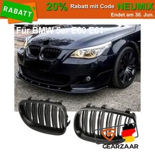 Nieren Grill Kühlergrill für BMW 5er E60 E61 M5 GLANZ SCHWARZ GLÄNZEN Doppelsteg
