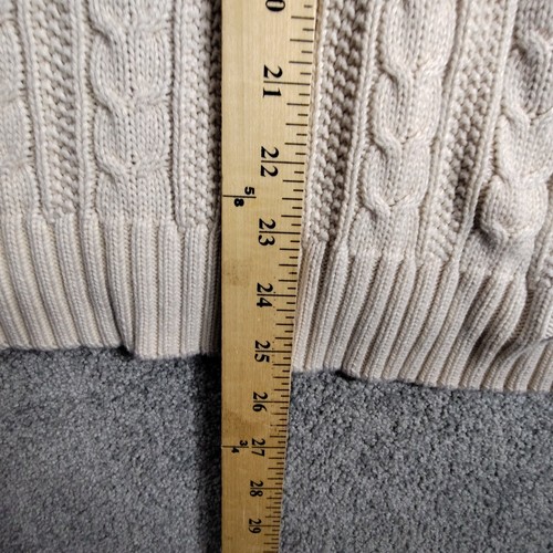 Croft & Barrow Womens Sweater Shawl Cable Knit Long Sleeve S Ivory Pullover - Picture 9 of 11