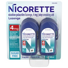 Nicorette 4 mg Coated Nicotine Lozenges to 20 Count Pack of 4 , Ice Mint