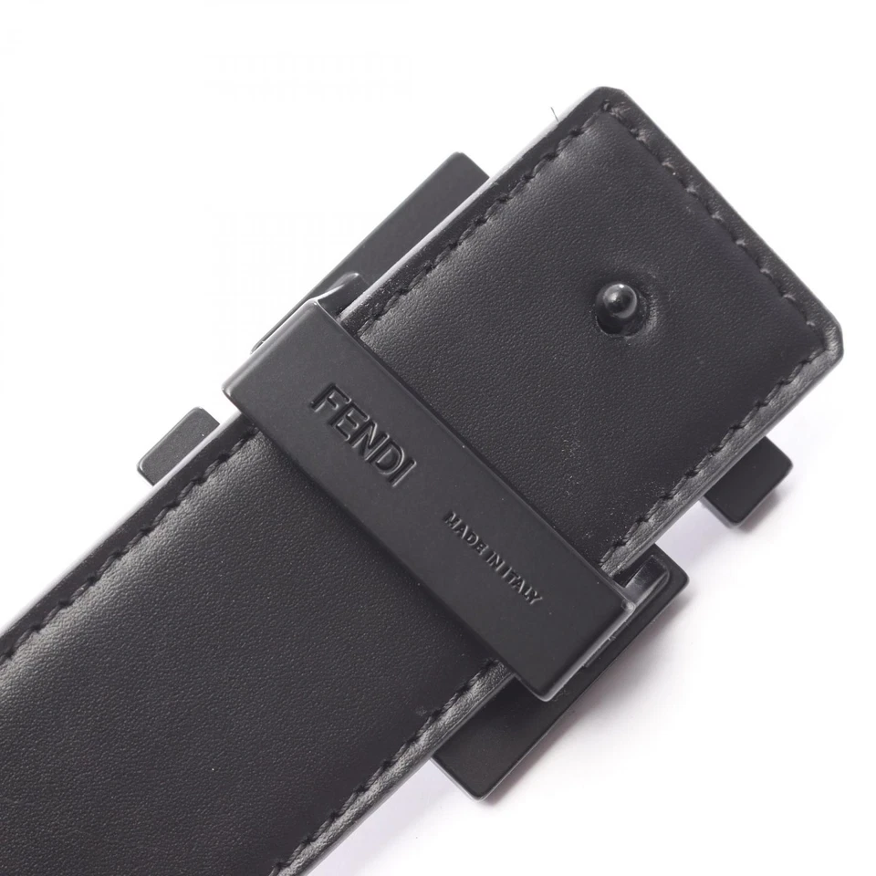 Ceinture carrée réversible FENDI FF cuir noir occasion femme 102 cm - Photo 4/4