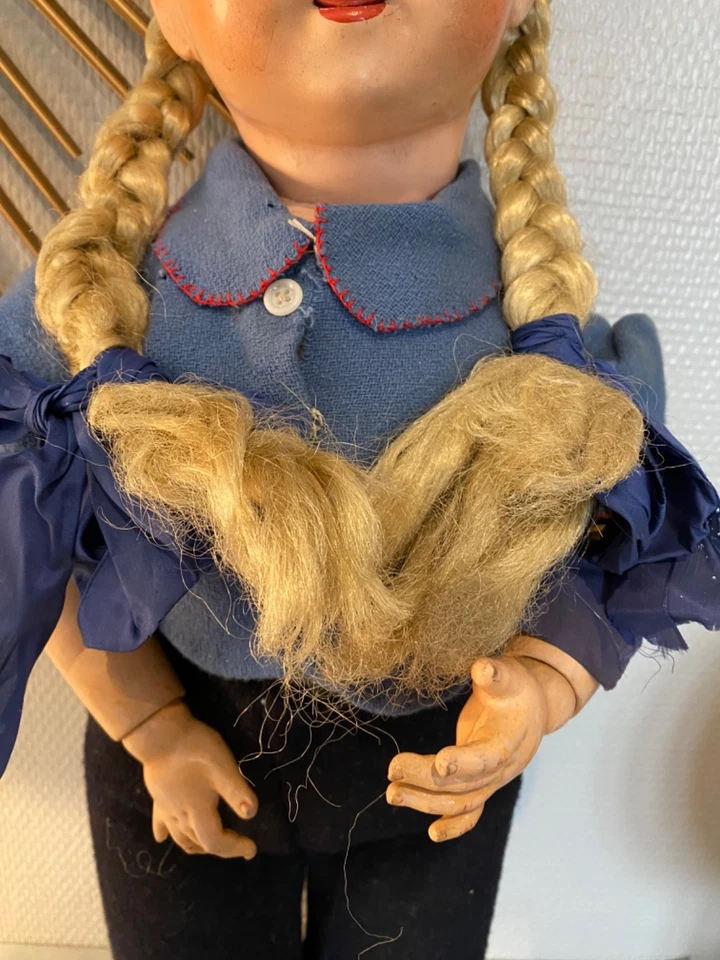 ADORABLE POUPÉE ANCIENNE MARQUE À IDENTIFIER 60 CM - Photo 3/4