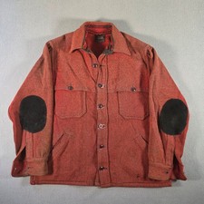 Vintage Woolrich Shirt Mens Large Red Heavyweight Wool Jacket Faded 40s 50s