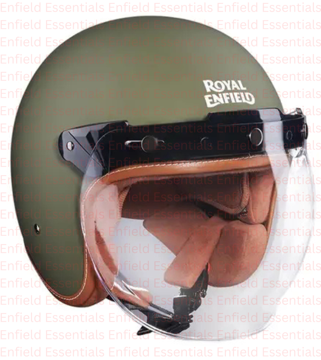 BOBBER HELMET OPEN FACE BATTLE GREEN FIT FOR ROYAL ENFIELD ALL