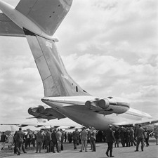The tail of a Vickers Super VC10 jet airliner prototype at Farnbor- Old Photo