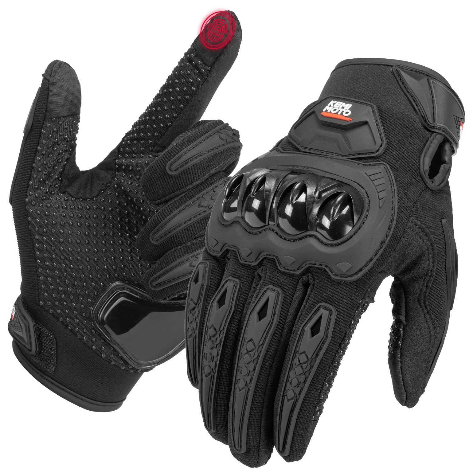 KEMIMOTO Motorbike Gloves for Men and Women, Motorcycle 2 L, Black