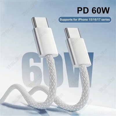 For iPhone 15 16 17 Android USB C Type C Fast Charger PD 60W Charging Cable Lot