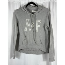 Abercrombie Fitch Gray A F Logo Hoodie Sweatshirt Size Small Casual Comfort