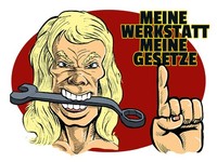 Holzschild 30X40 Cm Meine Werkstatt Meine Gesetze Deko Geschenk Metall Schild