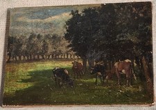 BEAU BARBIZON XIXe...VACHES PRÈS D'UNE CLAIRIÈRE... TROYON - ROUSSEAU - COURBET