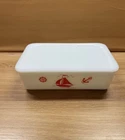 Vtg McKee Sailboat Refrigerator Dish With Lid  ( Damaged Corner) READ