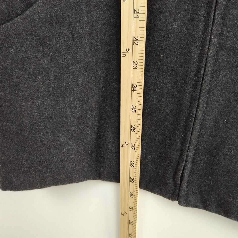 Braetan Mujer Mezcla Lana Guisante Abrigo Chaqueta, Mediano, Gris, Cierre Cremallera y Palanca Foto 3 de 4