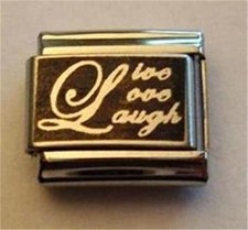 LIVE LOVE LAUGH REVERSE AUTHENTIC LASER ITALIAN CHARM 9MM CLASSIC RARE NEW