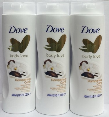 3 Pcs Dove Body Love Pampering Care Body Lotion For Dry Skin 400ml Each