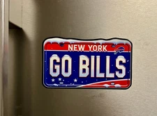 Go Bills Snowy License Plate Buffalo Fan Weatherproof Magnet - Great Gift!