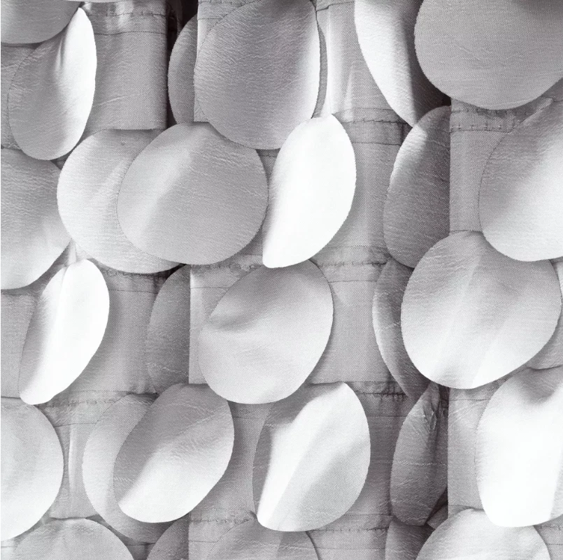 Cenefa de cortina Gigi 14" x 70" decoración exuberante gris bolsillo de varilla de 1,5" Foto 3 de 4