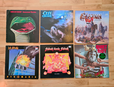 6 Schallplatten: Uriah Heep, Ozzy Osbourne, Saxon, Vinyl