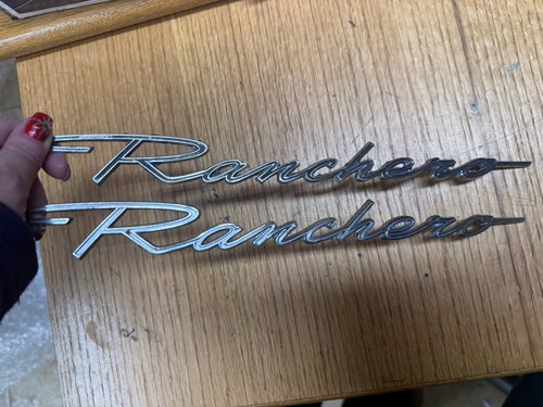 1966-1968 66-68 FORD RANCHERO BLACK SCRIPT EMBLEMS PAIR OEM- Qty 2 | eBay