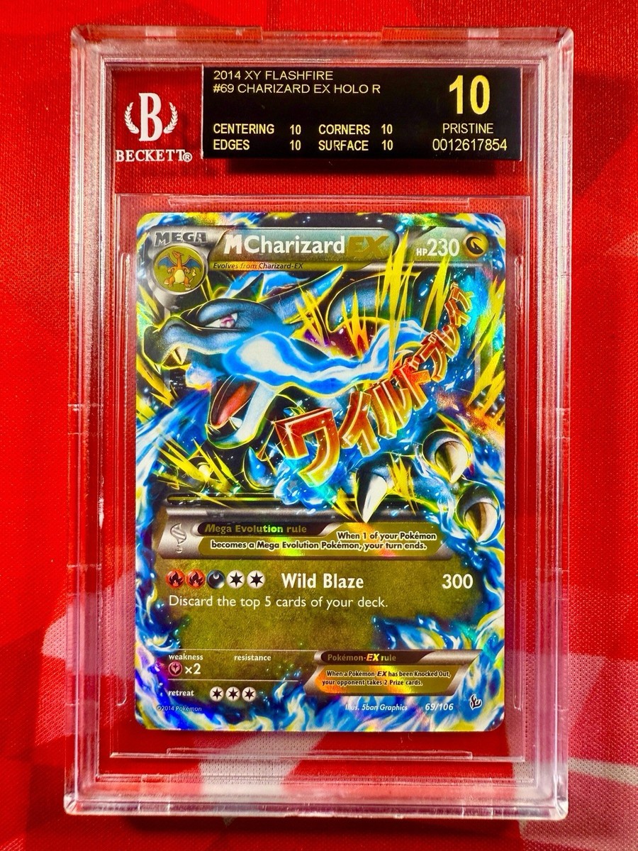 2014 Pokemon XY Flashfire 69 M CHARIZARD Ex Holo BGS 10 Black