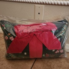 NEW Pottery Barn Rifle Paper Nutcracker Velvet Embroidered Present Lumbar Pillow
