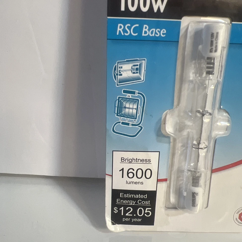 Philips 100W 120V Clear RSC Base T3 Work Light & Security Bulb New In Package - Image 2 of 4