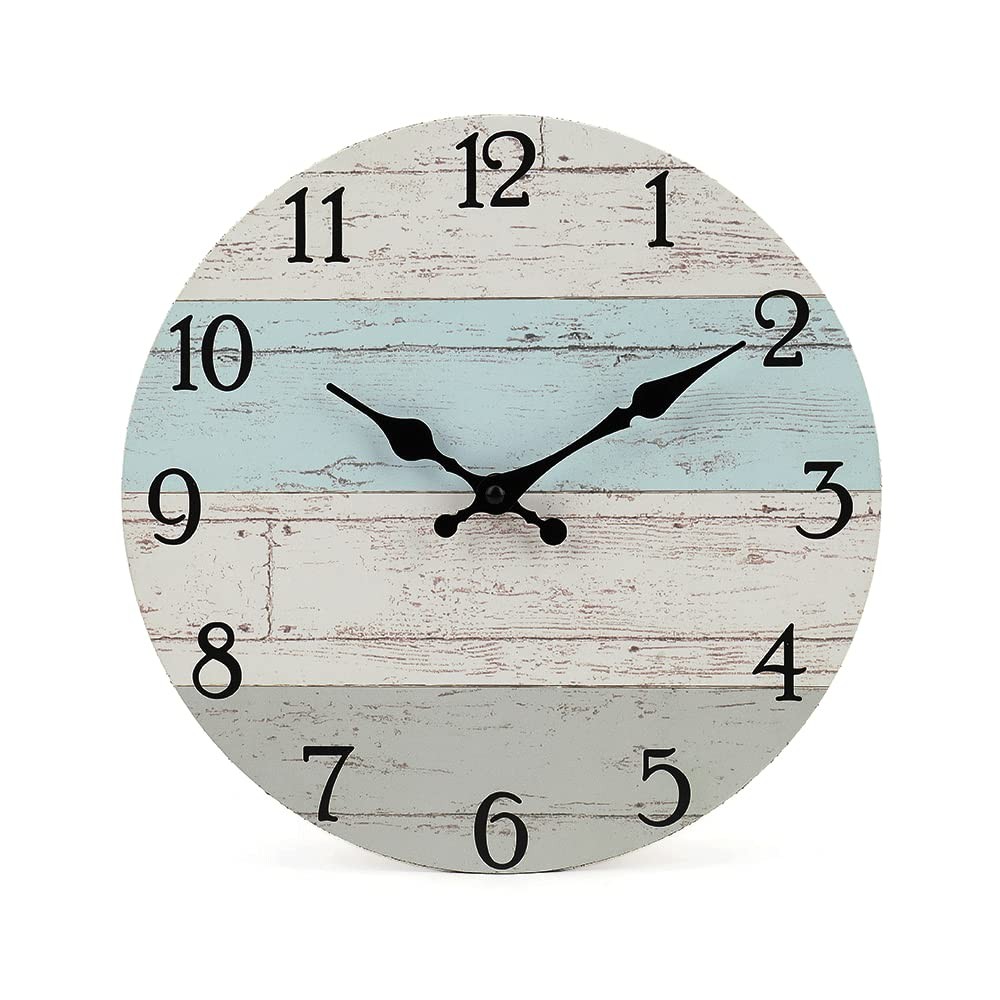 14 Inch Wooden Decorative Round Wall Clock Rustic Country Tuscan Style Home Dcor