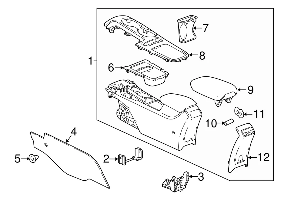Conjunto de reposabrazos (negro) para Chevrolet Cruze 2016-2019 - OEM 42671607 Foto 2 de 4