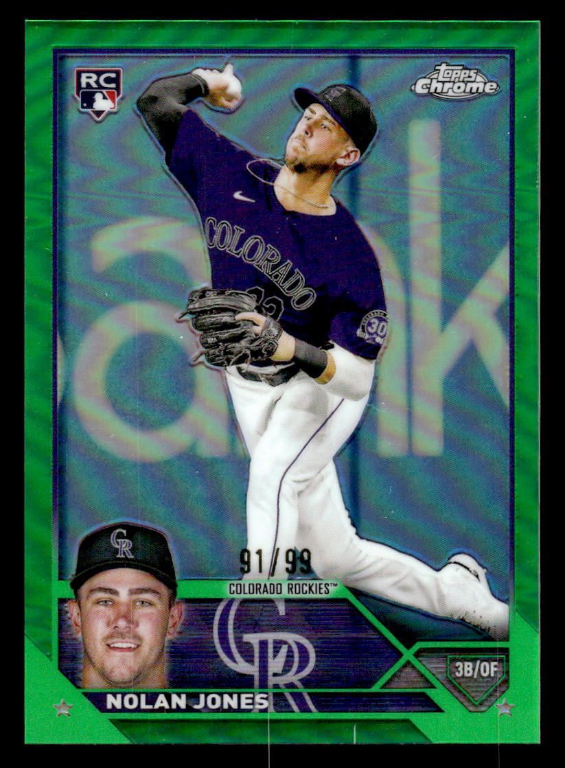 2023 Topps Chrome Green Refractor  - #43 Nolan Jones #'d 91/99 RC 
