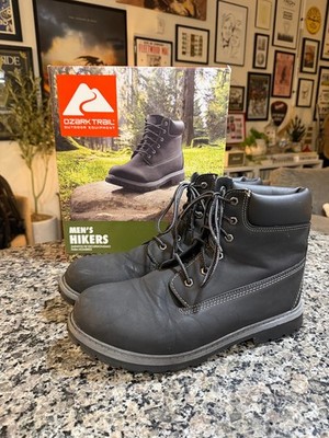 Ozark Trail Men's Troy Boots Faux Leather Color Black Size 12