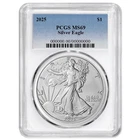 2025 $1 1-oz American Silver Eagle PCGS MS69 Blue Label White Frame