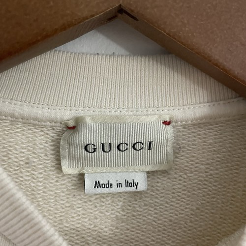 RARE GUCCI Kids Gucci Tennis Cotton Sweatshirt Cream Size 18/24 80/56 Toddler - Picture 3 of 5