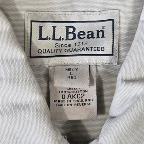 LL Bean Jacket Mens L Full Zip Collared Beige Utility Outdoors Urban Gorpcore - Picture 6 of 9