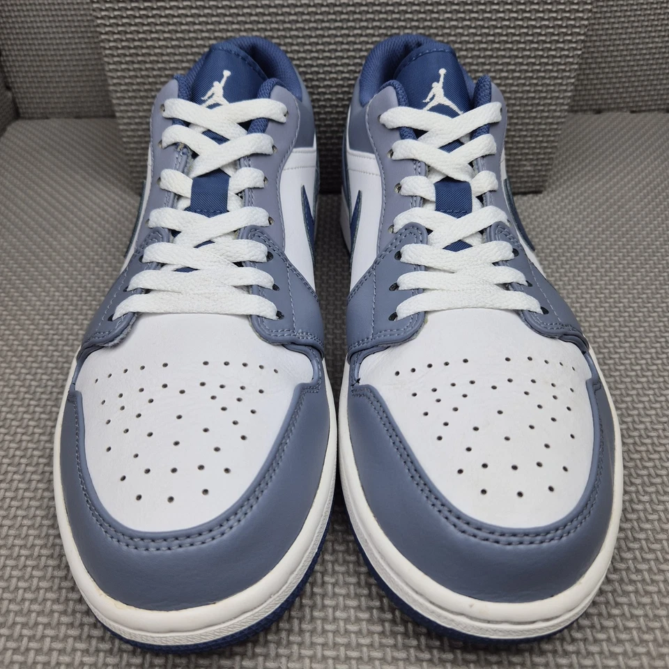 Nike Air Jordan 1 Low UK Size 9 Ashen Slate Blue Grey White Men's 553558-414 - Image 4 of 4